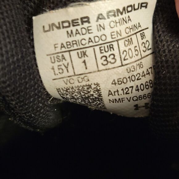 Under Armour Youth Jet Mid Size 1.5Y Black Lace Up Basketball Shoes 1274068-001 - Picture 10 of 10